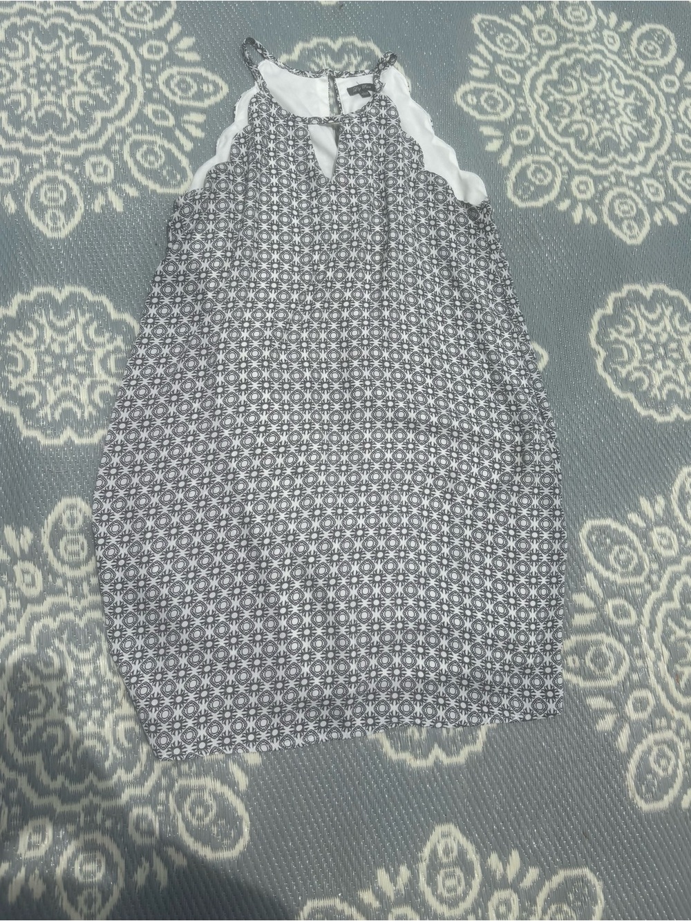 Lily Rose Black and White Geometric Halter Dress